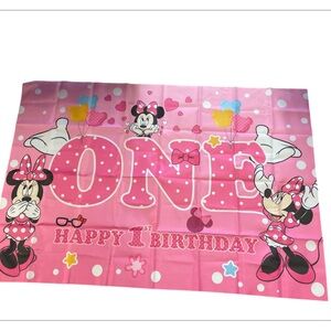 Minnie Mouse birthday flag banner decorations & more 1st birthday party